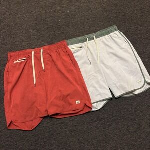 Lot of 2 Vuori Banks Shorts Mens Medium M V330 Scalloped Boardshorts Multi Color